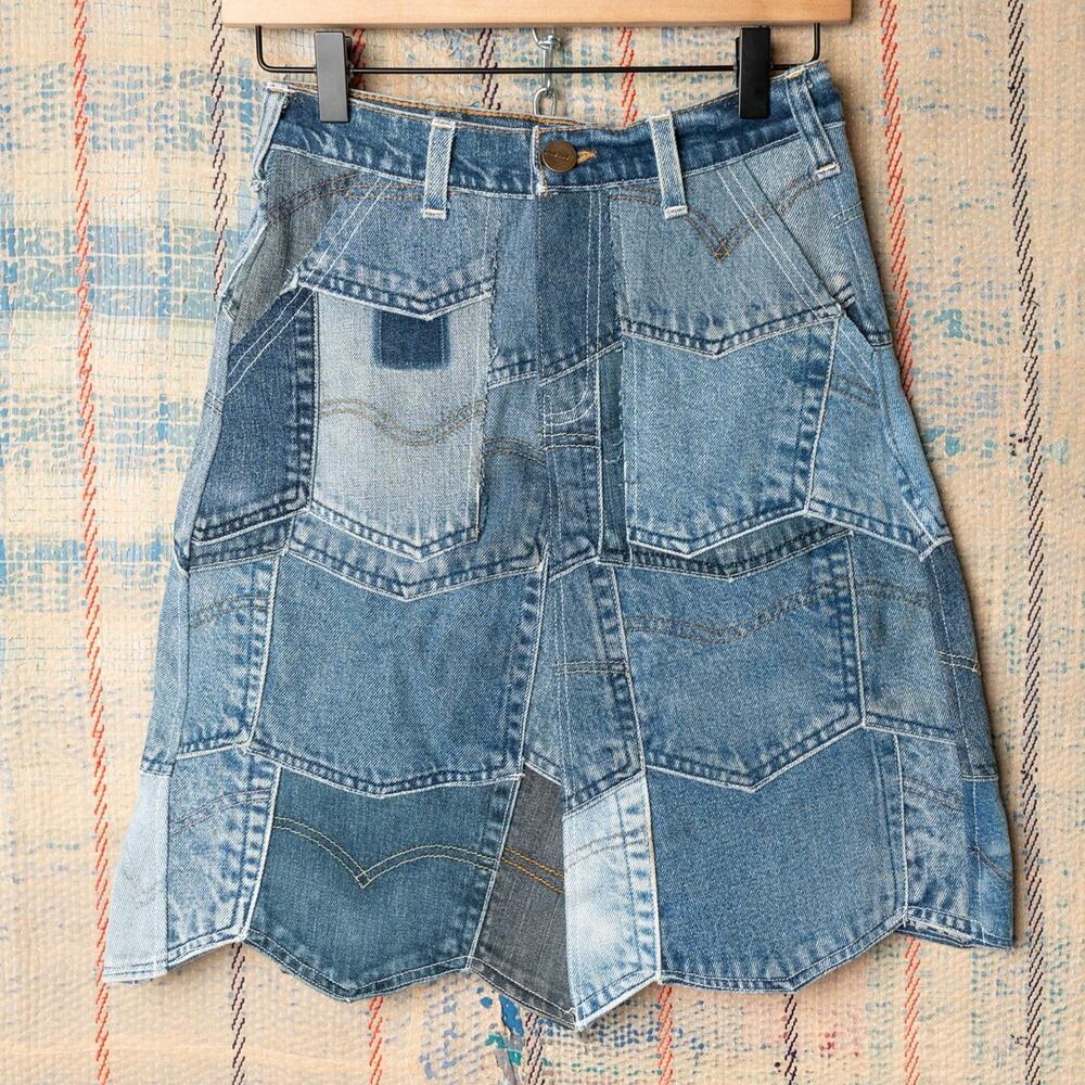 Custom upcycled patchwork skirt